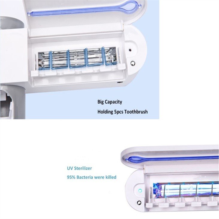 Tandbørste Sanitizer Holder med tandpasta dispenser